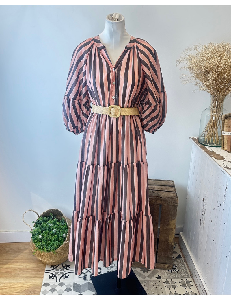 Vestido Lyocell Rayas Choco...