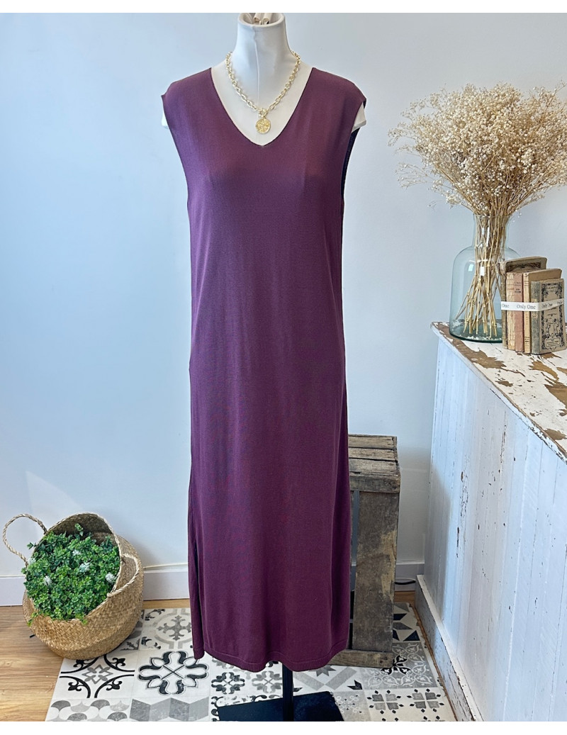 Vestido Punto Casandra Borgoña
