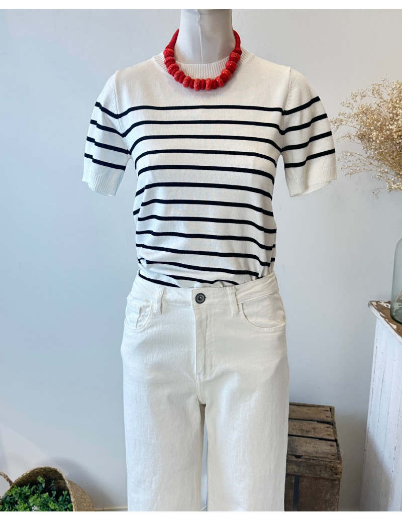 Jersey Punto Raya Negro Blanco