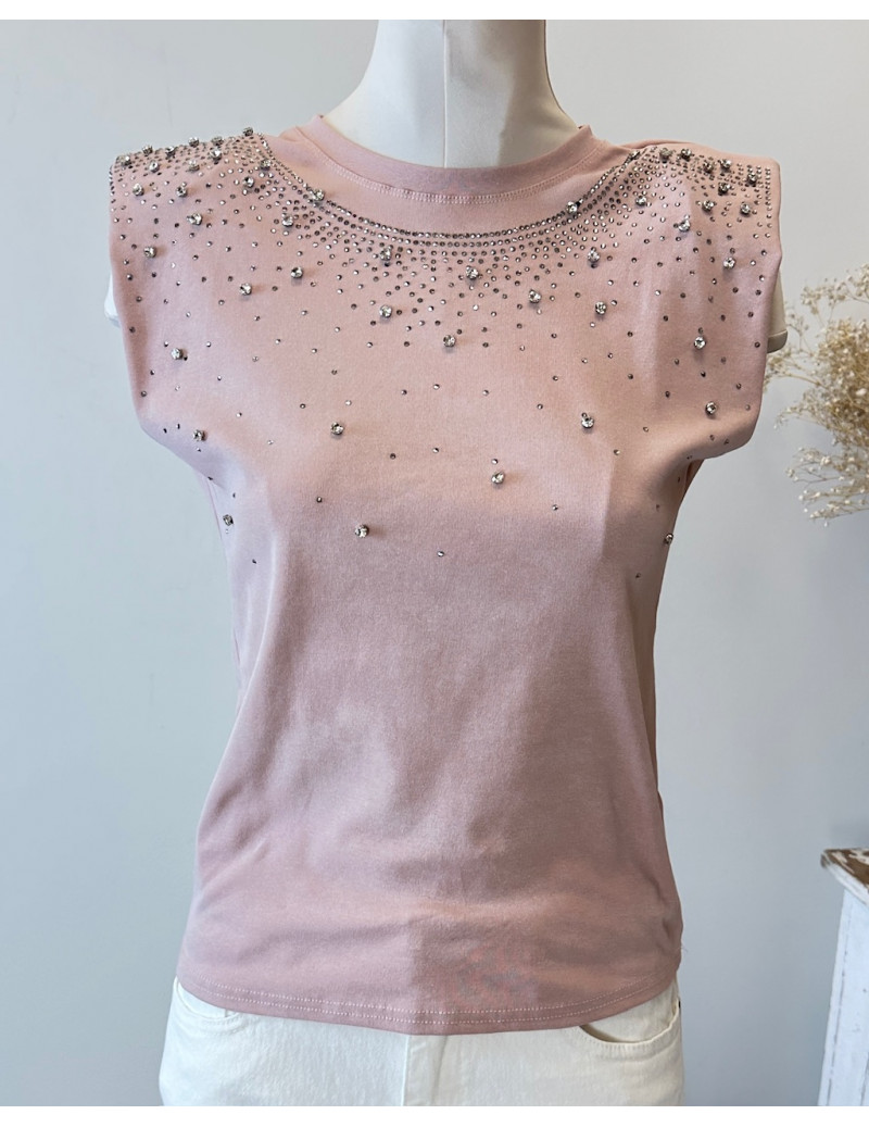 Camiseta Nut Strass Rosa