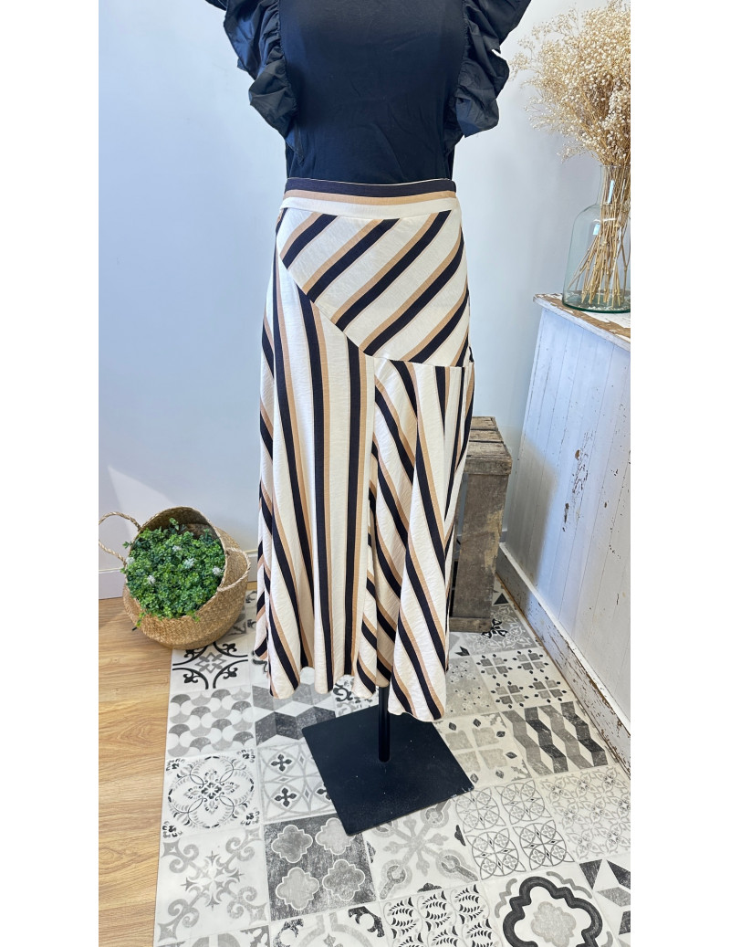 Falda Raya Negra  Topo