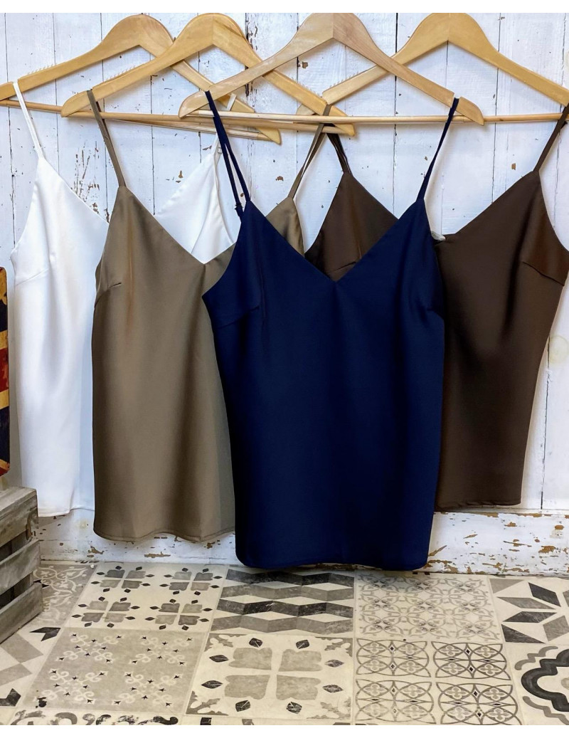 Top Basic Satín Blanco